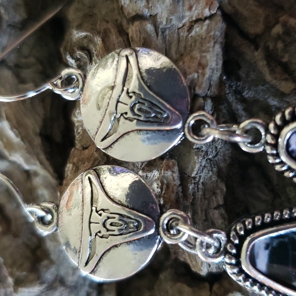 Steer Head Earrings. Longhorn Bull Head Cow Head. Cowgirl Vaquera Western Rodeo - Picture 5 of 8
